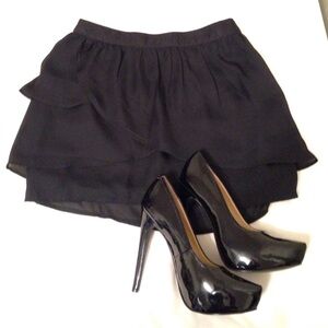 Layered Black Mini Skirt